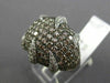 ESTATE LARGE 3.50CT WHITE & CHOCOLATE FANCY DIAMOND 14K WHITE GOLD 3D FLAME RING