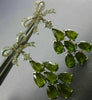 EXTRA LARGE 12.76CT DIAMOND & AAA PERIDOT 14K WHITE GOLD 3D BOW HANGING EARRINGS