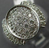 ESTATE WIDE .70CT DIAMOND 18K WHITE GOLD 3D OVAL CLUSTER COCKTAIL RING #17667