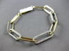 WIDE & LONG 3.25CT DIAMOND 14KT 2 TONE GOLD 3D CLASSIC OVAL LINK LOVE BRACELET