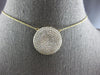 ESTATE LARGE 1.79CT DIAMOND 14KT YELLOW GOLD ROUND PAVE CIRCULAR LOVE NECKLACE