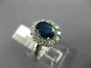 ESTATE LARGE 2.17CT DIAMOND & AAA SAPPHIRE 14KT WHITE GOLD HALO ENGAGEMENT RING