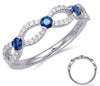 ESTATE .54CT DIAMOND & AAA SAPPHIRE 14KT WHITE GOLD 3D DOUBLE INFINITY LOVE RING