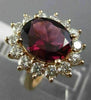 LARGE 7.10CT DIAMOND & RHODOLITE 14K ROSE GOLD 3D PRINCESS DIANA ENGAGEMENT RING