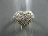 ESTATE LARGE 1.0CT DIAMOND 14K WHITE & YELLOW GOLD HEART FUN RING STUNNING 22372