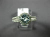 ESTATE 1.03CT DIAMOND & AAA AQUAMARINE 14K WHITE GOLD ROUND HALO ENGAGEMENT RING