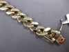 LARGE .36CT DIAMOND & AAA SAPPHIRE & BLACK ENAMEL 14K YELLOW GOLD CUBAN BRACELET