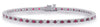 5.21CT DIAMOND & AAA RUBY 14KT WHITE GOLD 3D CLASSIC ROUND TENNIS BRACELET