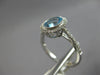 1.62CT DIAMOND & AAA BLUE TOPAZ 14KT WHITE GOLD 3D OVAL & ROUND ENGAGEMENT RING