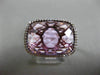 ESTATE LARGE 10.17CT DIAMOND & AAA EXTRA FACET AMETHYST 14KT ROSE GOLD HALO RING