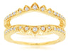 .25CT DIAMOND 14KT YELLOW GOLD FILIGREE V SHAPE INSERT WEDDING ANNIVERSARY RING