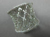 ESTATE LARGE 1.33CT DIAMOND 14K WHITE GOLD 3D X OPEN FILIGREE CONCAVE FUN RING