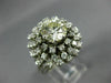 ANTIQUE LARGE 2.35CT DIAMOND 18K WHITE GOLD 3D FLOWER SOLITAIRE ENGAGEMENT RING