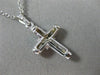 ANTIQUE SMALL .04CT DIAMOND 14KT WHITE GOLD CLASSIC FLORAL CROSS PENDANT #20808