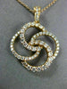 ESTATE LARGE .66CT DIAMOND 18KT ROSE GOLD 3D OPEN FLOWER CIRCLE OF LIFE PENDANT