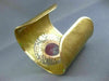 EXTRA LARGE 15.65CT DIAMOND & AAA RED AGATE 18K YELLOW GOLD CUFF BANGLE BRACELET