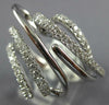 ESTATE LARGE .82CT DIAMOND 18KT WHITE GOLD 3D MULTI ROW CRISS CROSS FUN RING