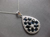 LARGE 1.95CT DIAMOND & AAA SAPPHIRE 14KT WHITE GOLD 3D TEAR DROP PENDANT #28057