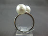 ESTATE AAA SOUTH SEA PEARL 14KT WHITE GOLD 3D CLASSIC CRISS CROSS LOVE RING