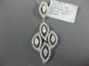 LARGE 1.16CT DIAMOND 18K WHITE GOLD 3D ROUND & MARQUISE SHAPE MULTI LEAF PENDANT