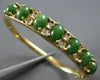 ANTIQUE WIDE AAA JADE 14KT YELLOW GOLD OVAL FILIGREE CUFF BANGLE BRACELET #28241