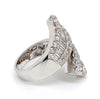 LARGE 2.88CT DIAMOND 18K WHITE GOLD 3D ROUND & BAGUETTE JOURNEY CRISS CROSS RING