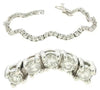 ESTATE 3.72CT DIAMOND 14KT WHITE GOLD CLASSIC MULTI WAVE SWIRL TENNIS BRACELET