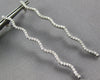 LARGE 1.0CT DIAMOND 14KT WHITE GOLD 3D CLASSIC ELONGATED WAVE HANGING EARRINGS