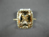 ESTATE LARGE 4.40CT DIAMOND & AAA MORGANITE 14KT ROSE GOLD HALO ENGAGEMENT RING