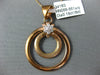 ESTATE LARGE .19CT DIAMOND 18KT ROSE GOLD FLOWER CIRCLE OF LIFE FLOATING PENDANT