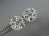 ESTATE LARGE 1.64CT DIAMOND 18KT WHITE GOLD 3D CLUSTER INVISIBLE STUD EARRINGS