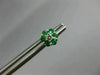 ESTATE .45CT DIAMOND & AAA EMERALD 14KT WHITE GOLD CLASSIC FLOWER STUD EARRINGS