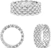 WIDE 3.38CT DIAMOND 18KT WHITE GOLD MARQUISE MULTI ROW WEDDING ANNIVERSARY RING