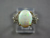 ESTATE 1.67CT DIAMOND & AAA OPAL 14KT 2 TONE GOLD CLASSIC OVAL & ROUND FUN RING