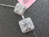1.41CT DIAMOND 18KT WHITE GOLD ROUND & BAGUETTE SQUARE CLUSTER FLOATING PENDANT
