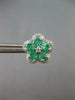 ESTATE 1.80CT DIAMOND & AAA EMERALD 18KT WHITE GOLD CLASSIC FLOWER STUD EARRINGS