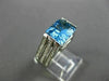 ANTIQUE LARGE 3.76CT DIAMOND AAA BLUE TOPAZ 14K WHITE GOLD ENGAGEMENT RING 27638