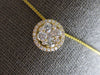 ESTATE .74CT DIAMOND 18KT YELLOW GOLD ROUND FLOWER CLUSTER HALO FLOATING PENDANT