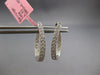 ESTATE .65CT DIAMOND 14K WHITE GOLD INSIDE OUT OVAL HUGGIE HOOP HANGING EARRINGS