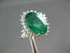 EXTRA LARGE 6.73CT DIAMOND & AAA EMERALD 14KT WHITE GOLD ENGAGEMENT RING #27282