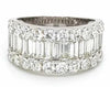 LARGE 2.82CT DIAMOND 18K WHITE GOLD 3D ROUND & BAGUETTE WEDDING ANNIVERSARY RING