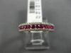 ESTATE .64CT DIAMOND & RUBY 18KT ROSE GOLD SEMI ETERNITY 3 ROW ANNIVERSARY RING