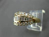 ESTATE LARGE 1.50CT EMERALD CUT DIAMOND 14KT YELLOW GOLD BAND RING VVS #21572