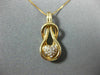 ESTATE .25CT DIAMOND 14KT YELLOW GOLD HEART LOVE KNOT INFINITY FLOATING PENDANT