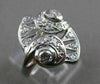 ANTIQUE ART DECO EURO MINE DIAMOND 14KT WHITE GOLD COCKTAIL FILIGREE RING #21489