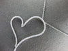 ESTATE EXTRA LARGE 1.90CT DIAMOND 14KT WHITE GOLD 3D OPEN HEART SIDEWAYS PENDANT