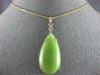 EXTRA LARGE .10CT OLD MINE DIAMOND & AAA JADE 14KT YELLOW GOLD 3D PENDANT 27336