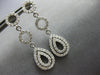 .95CT DIAMOND 14K WHITE GOLD 3D CIRCLE OF LIFE DOUBLE TEAR DROP HANGING EARRINGS