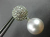 ESTATE LARGE 1.56CT DIAMOND & AAA SOUTH SEA PEARL 18K WHITE GOLD ETOILE EARRINGS