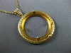 ESTATE 14KT YELLOW GOLD 3D CLASSIC ROPE ROUND COIN FRAME PENDANT #MILANO028